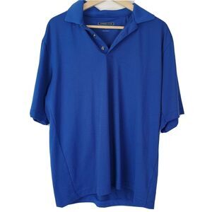 Cypress Club Men's Blue Striped Performance Polo Shirt Size‎ M